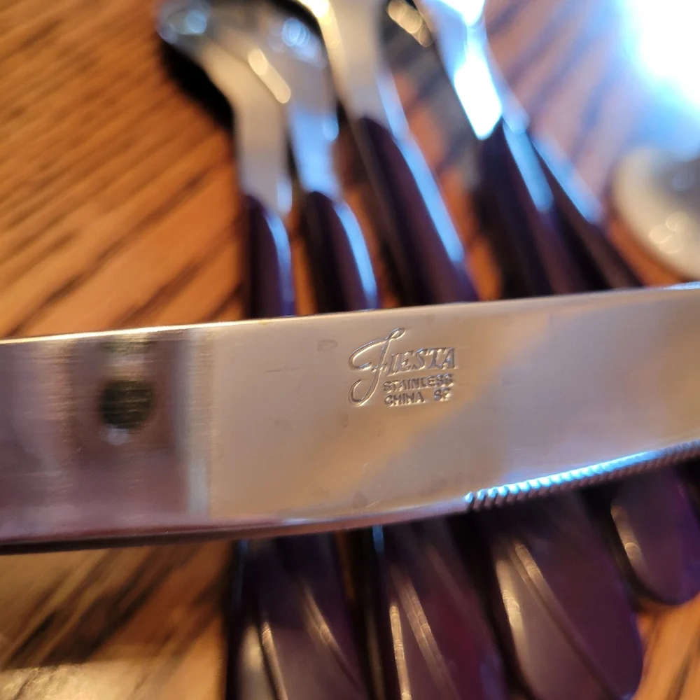 Fiesta Plum Purple Swirl Flatware & Mug ~ Retired Items & Color